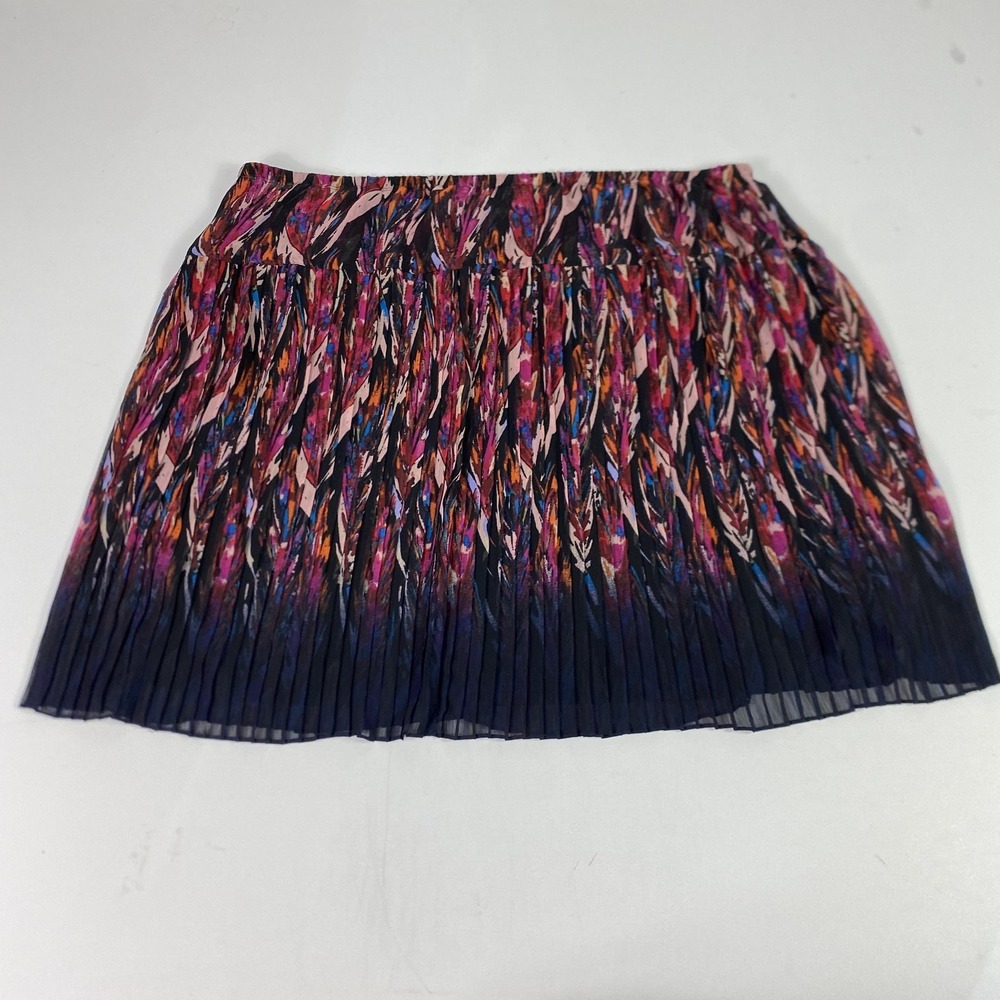 Lane Bryant Skirt Womens 26/28 Multicolor Pleated Mini Ombre Abstract Print - Picture 9 of 11